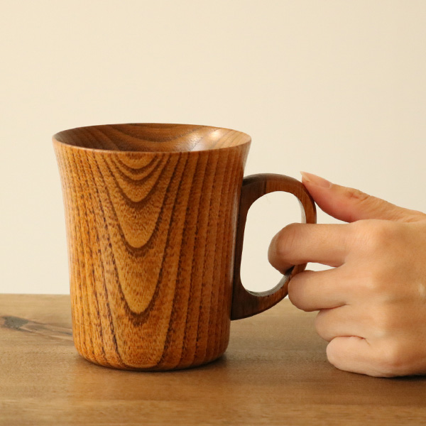 マグカップ 280ml 木製 漆 ティーカップ 天然木 食器 （ コップ マグ