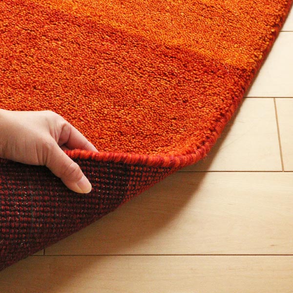 玄関マット 室内 45×75cm 手織り ギャッベ インテリアマット D16