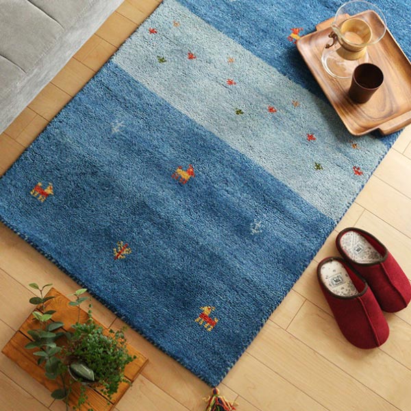 ラグ ラグマット 70×120cm 手織り マット ギャッベ 玄関マット D20