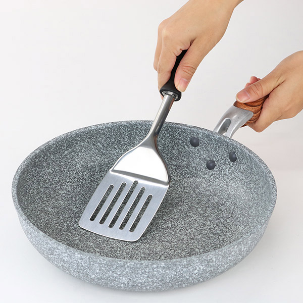 フライパン 24cm 深型 ガス火専用 マーブルフライパン フッ素加工