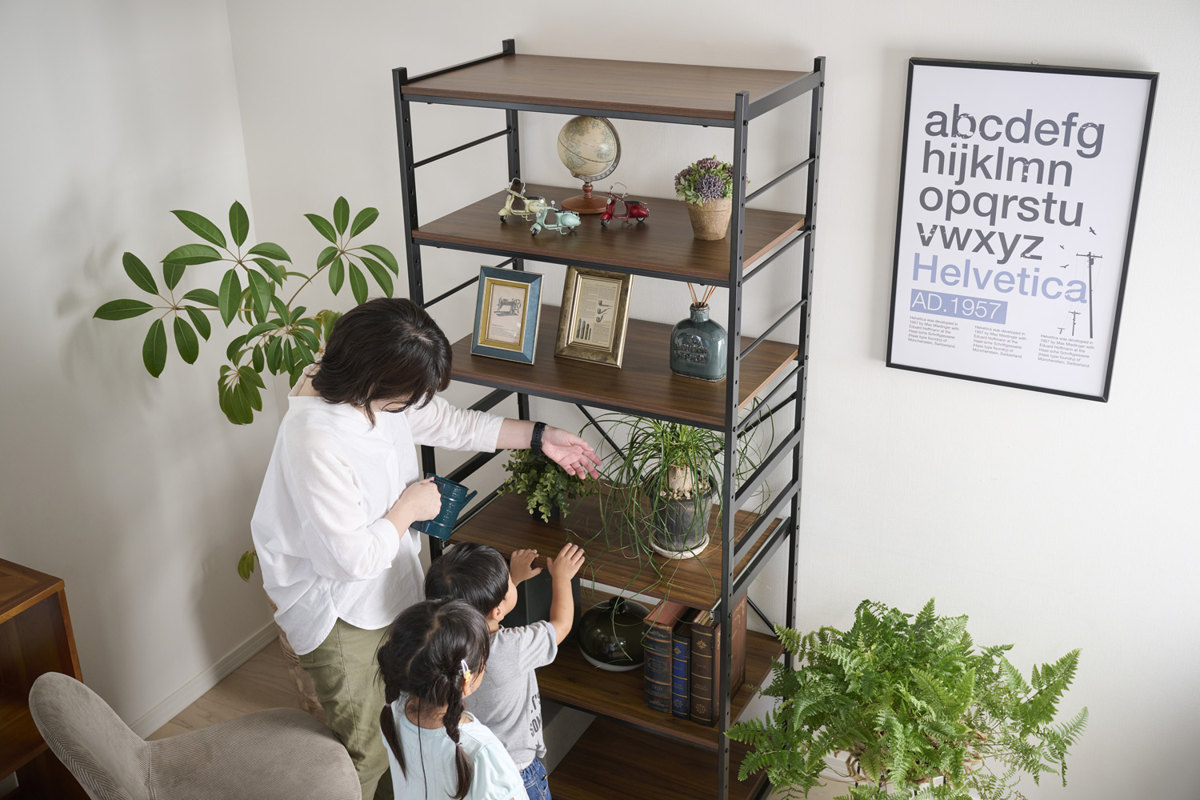 弘益 キッチンラック 幅75cm スライド棚 スチール S字フック3個付き