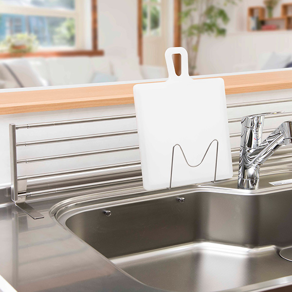 シンク上収納 レグスタ シンク奥スタンド 幅92〜120cm 伸縮 まな板