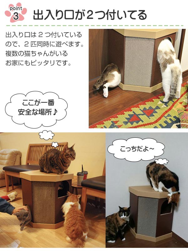 キャットハウス 2階建て またたび 爪とぎ付き 猫 nekoto コーナー 