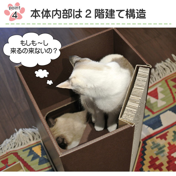 キャットハウス 2階建て またたび 爪とぎ付き 猫 nekoto コーナー
