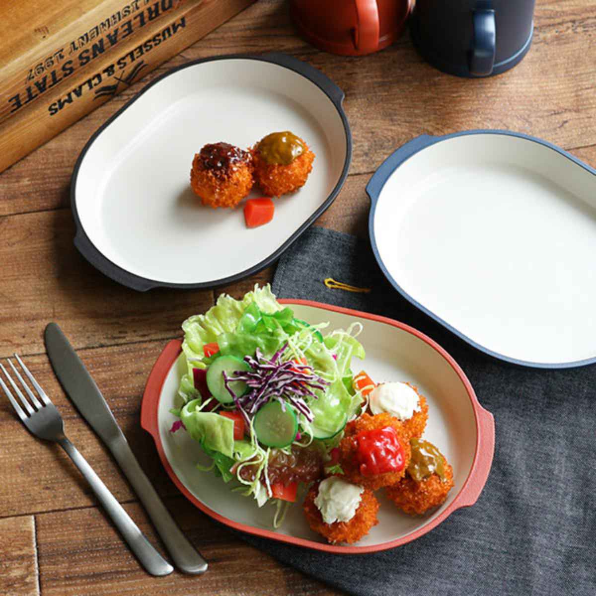 プレート 22cm 皿 オベロ おしゃれ プラスチック 食器 日本製 同色3枚