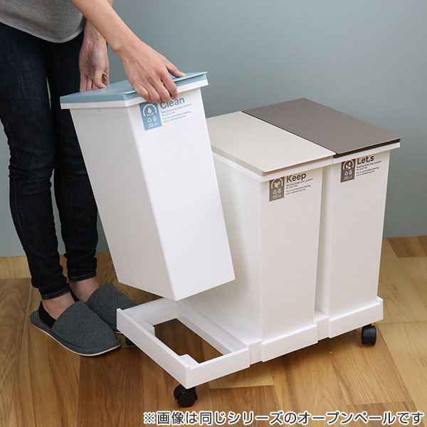 新輝合成 ゴミ箱 60L 3分別 台座付タッチペール パッキン付 （ ごみ箱