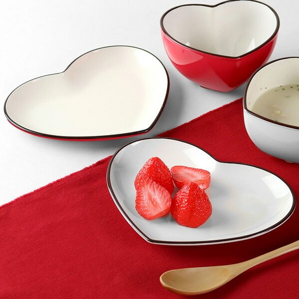 プレート 18cm felice ハート プラスチック 食器 日本製 同色5枚