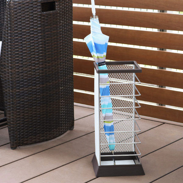 山崎実業 カサタテXチェンジ 角型 （ 4903208061834 傘立て メッシュ