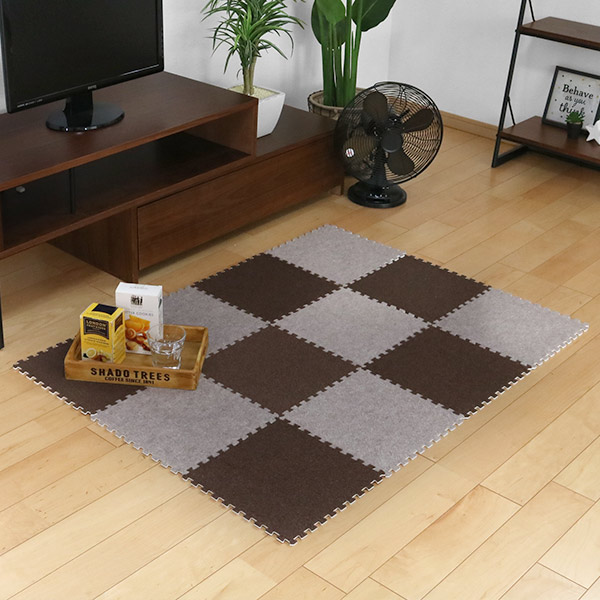 ジョイントマット カーペットマット 9枚入り 30cm 厚さ0.7cm 0.5畳分