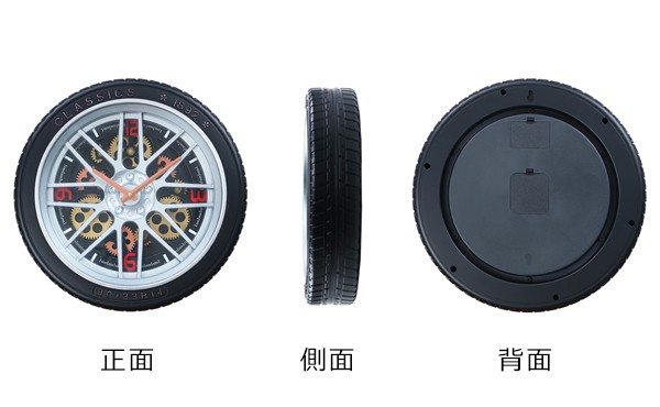 掛け時計 ギアクロック Gear Clock 直径40cm タイヤデザイン （ 壁掛け