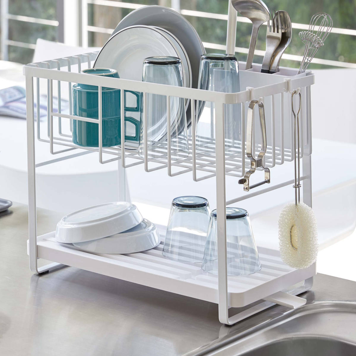 tower 山崎実業 ツーウェイ 水切りワイヤーバスケット 2段 タワー