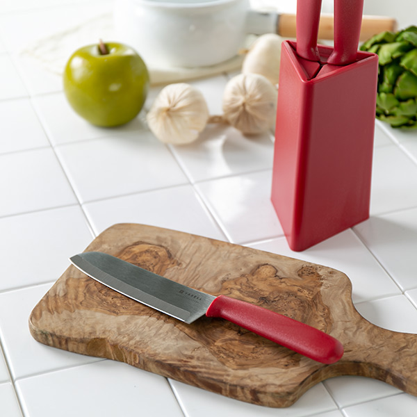 ヤクセル（YAXELL） 包丁 ミニキッチンナイフ スタンドセット 3本組