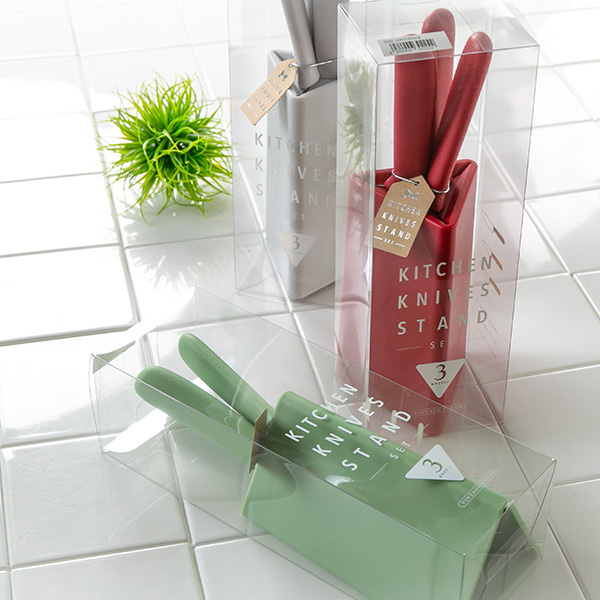 ヤクセル（YAXELL） 包丁 ミニキッチンナイフ スタンドセット 3本組