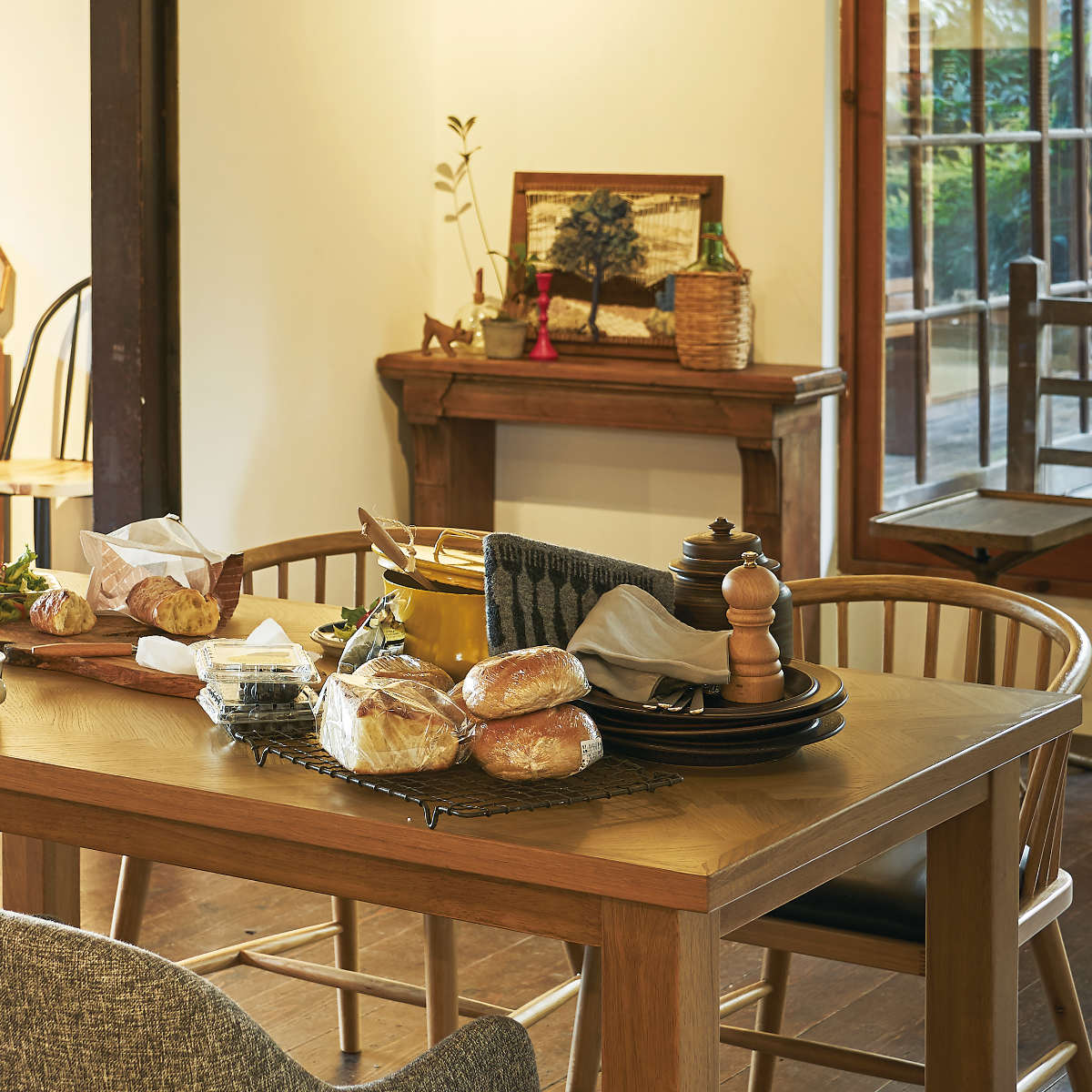 マントルピース 幅100cm 天然木 アンティーク調 （ 飾り棚