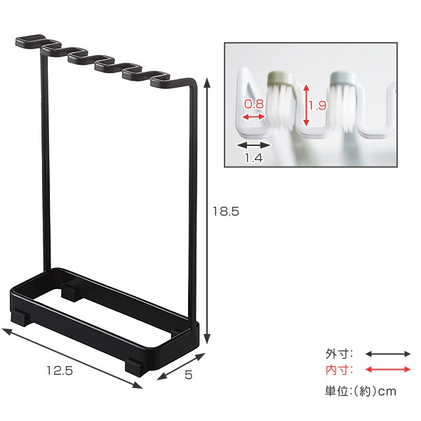 歯ブラシスタンド ハブラシスタンド 歯ブラシホルダー 5連 タワー tower （ 歯ブラシ立て ハブラシホルダー ハブラシ立て ）  :302364:リビングート ヤフー店 - 通販 - Yahoo!ショッピング