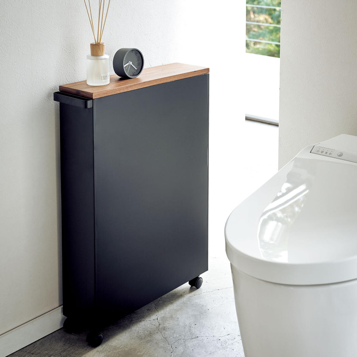 tower 山崎実業 ハンドル付きスリムトイレラック タワー