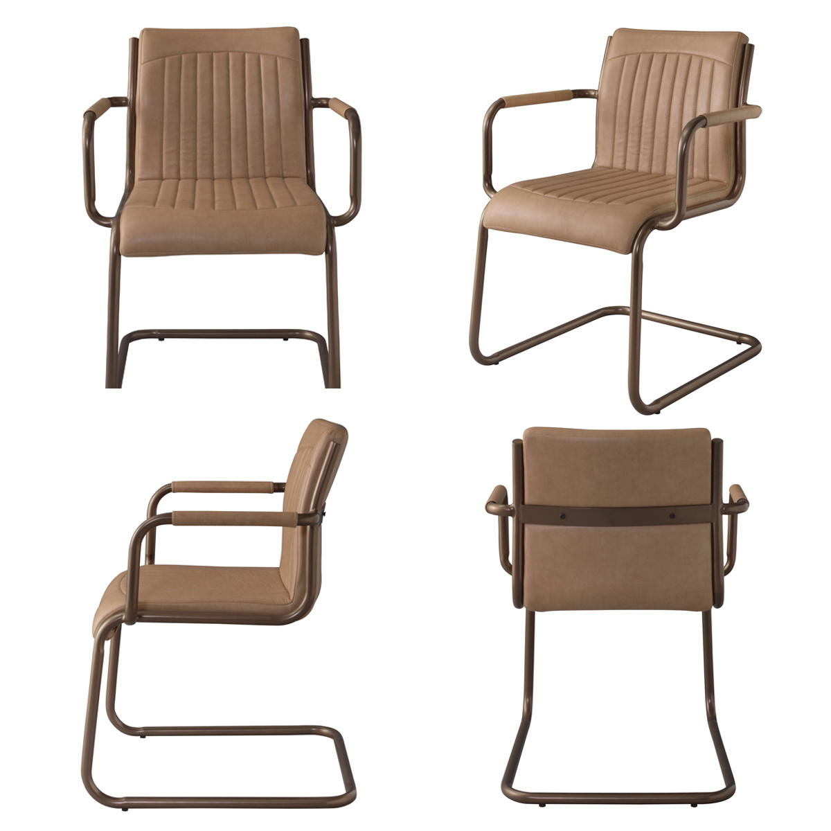 東谷 ダイニングチェア 座面高46cm スチール ソフトレザー （ レザー調