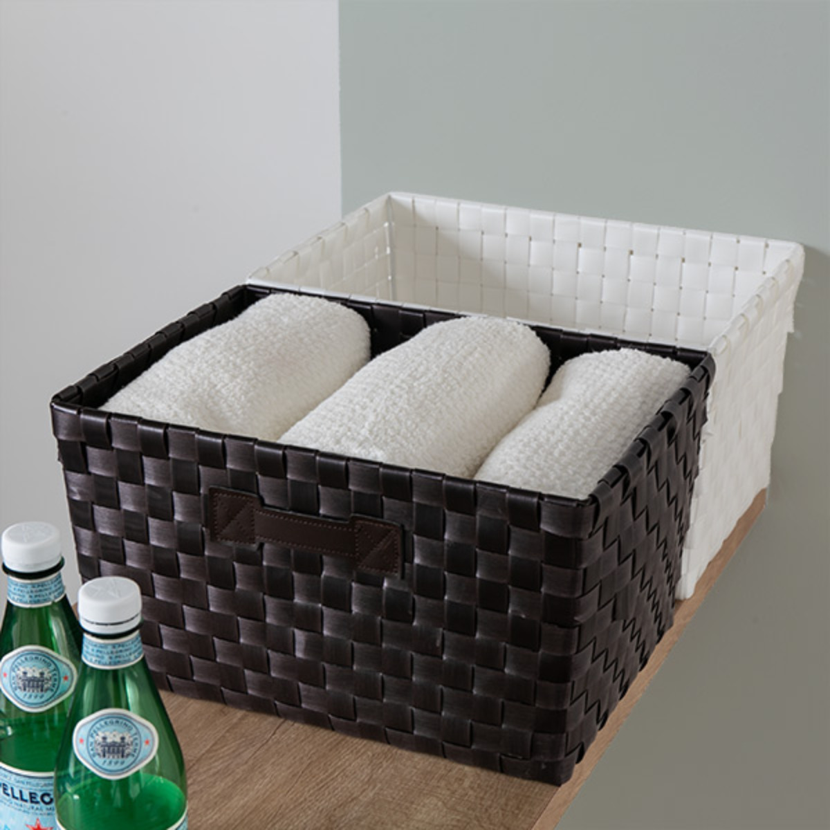 ちどり産業 バスケット PEバスケット 幅36×奥行26×高さ20cm 収納かご