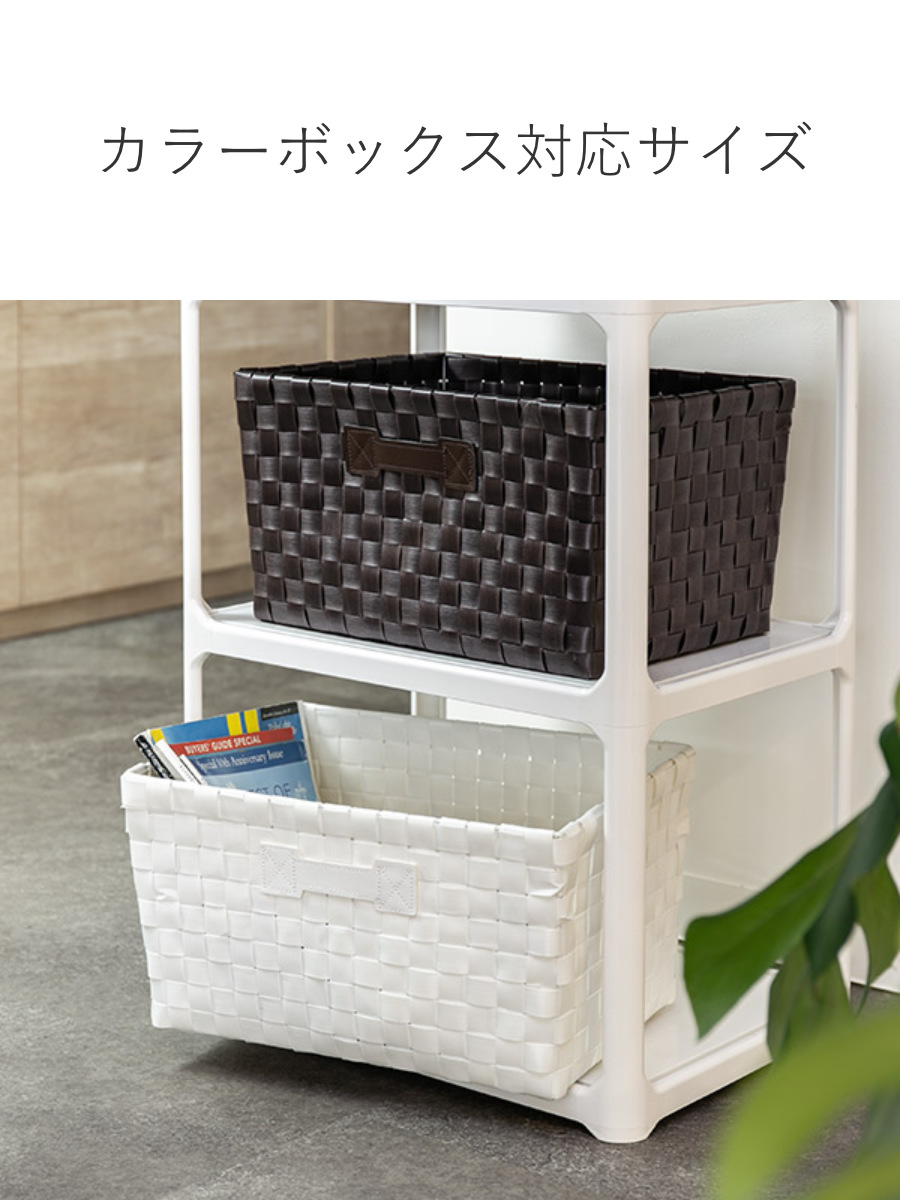 ちどり産業 バスケット PEバスケット 幅36×奥行26×高さ20cm 収納かご