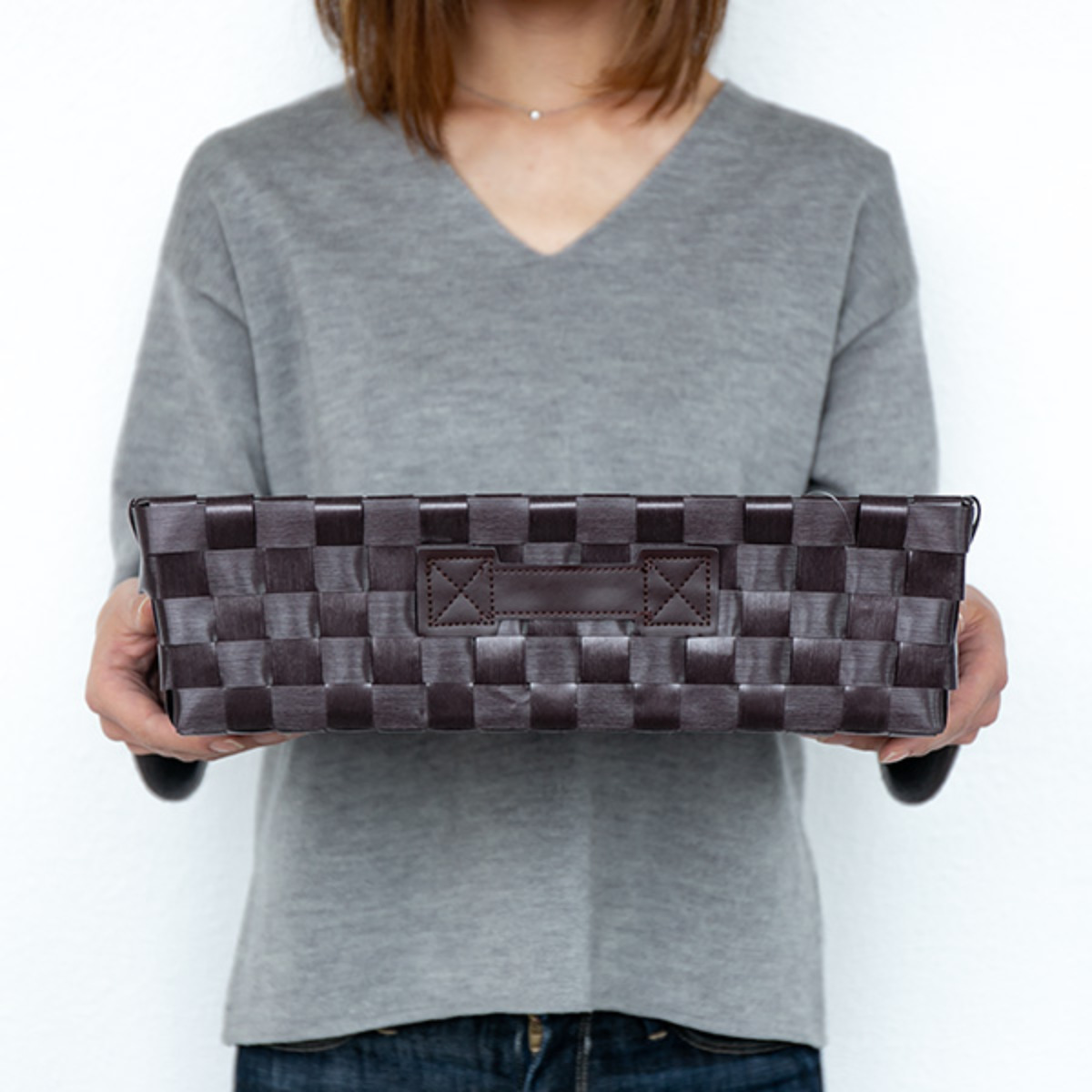 ちどり産業 バスケット PEバスケット 幅36×奥行26×高さ10cm 収納かご