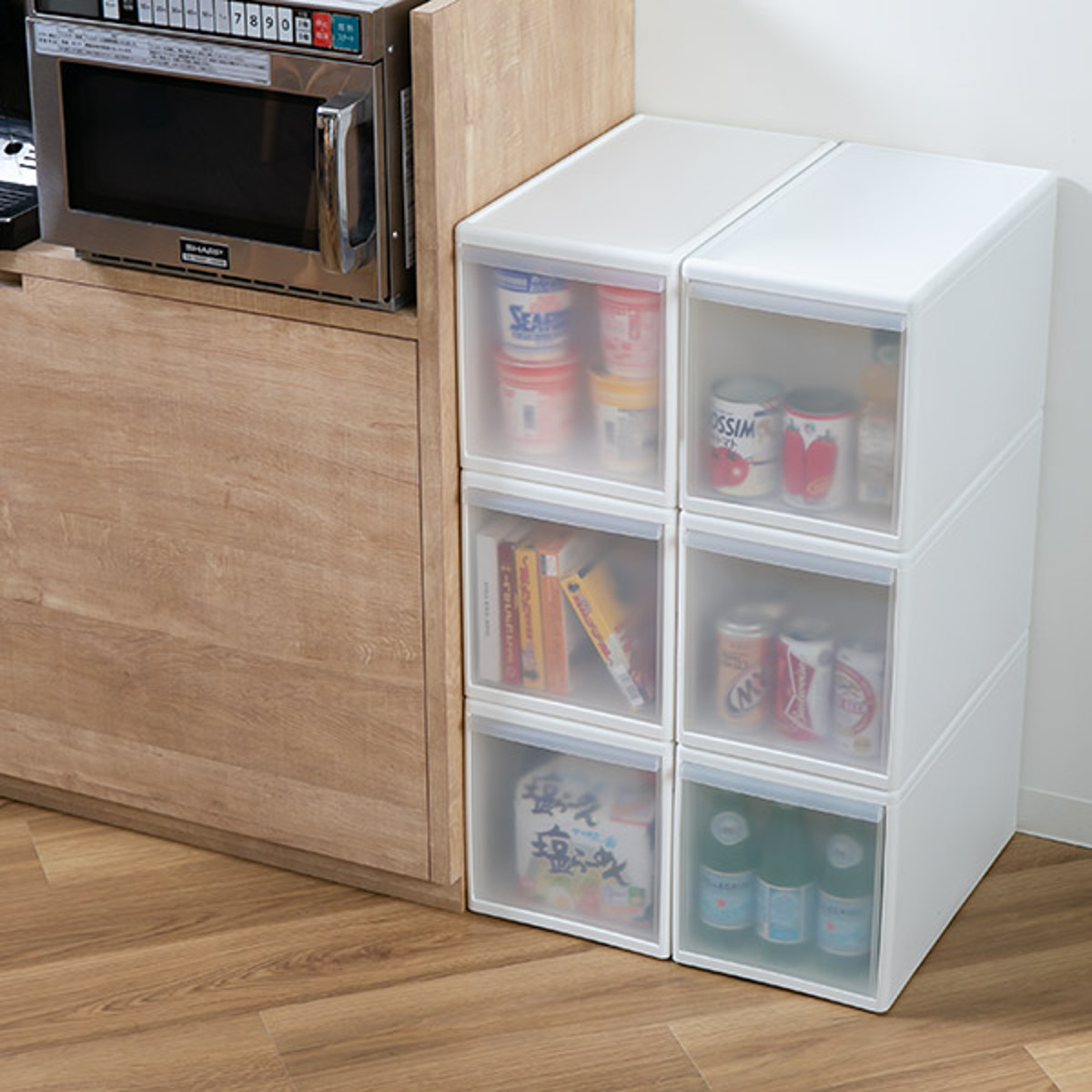 収納ケース ミディ L 幅26×奥行47×高さ28cm プラスチック 引き出し 収納 同色4個セット （ 収納ボックス 衣装 ケース ボックス 日本製 クローゼット収納 ）_20