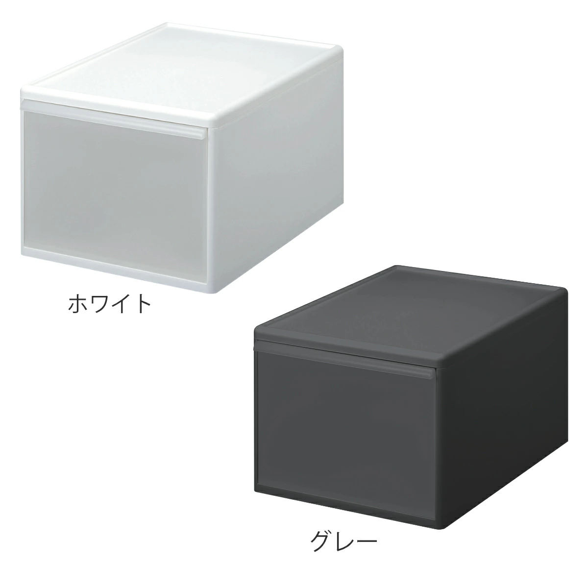 収納ケース ワイド L 幅34×奥行46.5×高さ28cm プラスチック 引き出し 収納 日本製 同色3個セット （ 収納ボックス 衣装 ケース クローゼット 積み重ね ）の画像