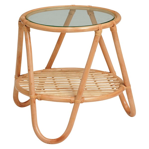 ラタン円形テーブル ラタンテーブル 円形 ローテーブル 籐家具 幅53cm （ センターテーブル