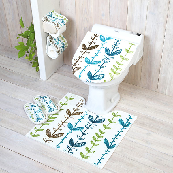 トイレマット フタカバー セット アイビー 洋式2点セット 兼用