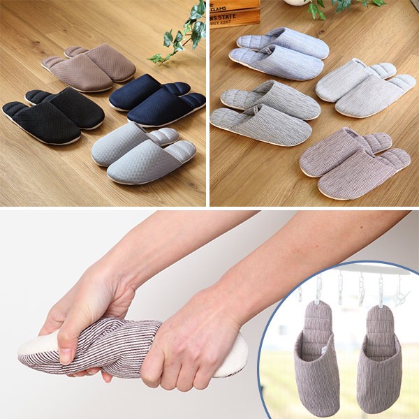 オクムラ スリッパ M 約22.5〜24.5cm jyabjyab 爽やかコットンリネン