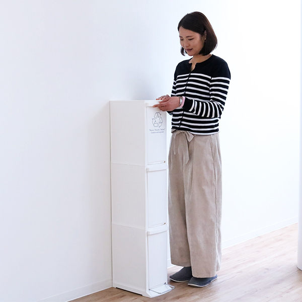 東谷 ゴミ箱 分別 ダストボックス 30L 3段 幅21cm 日本製 （ ごみ箱 30