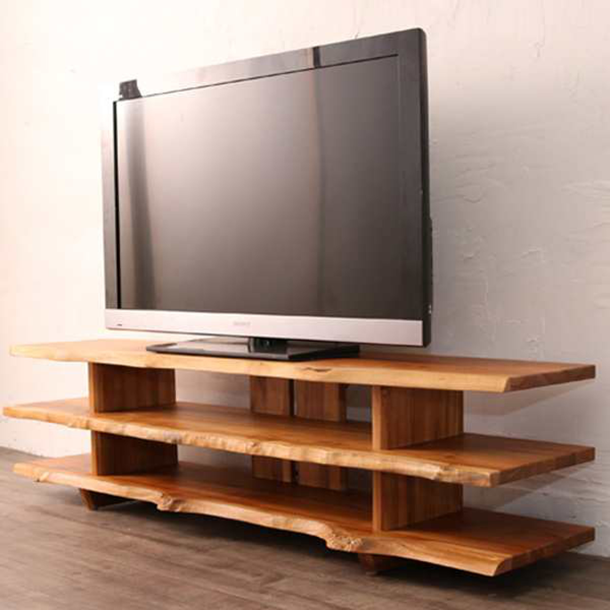 テレビ台 幅150cm ローボード 天然木 チーク無垢板 Breeze （ TVボード