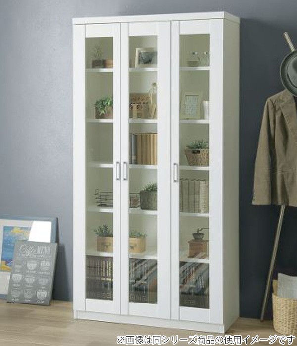 □在庫限り・入荷なし□本棚 ガラス扉 キャビネット ミドルタイプ 北欧