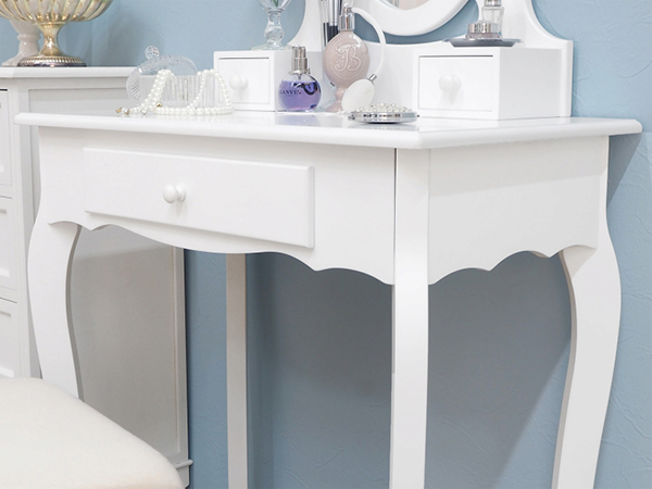 ドレッサーセット スツール付 猫脚 ロマンチック 幅70cm （ ドレッサー