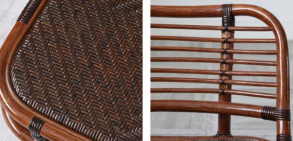 籐 座椅子 角形 ローチェア ラタン製 籐家具 座面高15cm （ ラタン