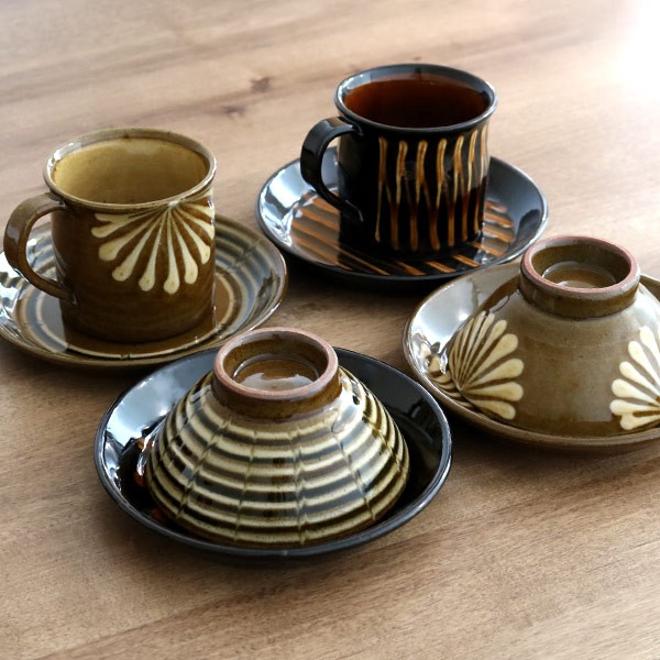 マグカップ 320ml スリップウェア 陶器 食器 洋食器 （ コーヒーカップ 
