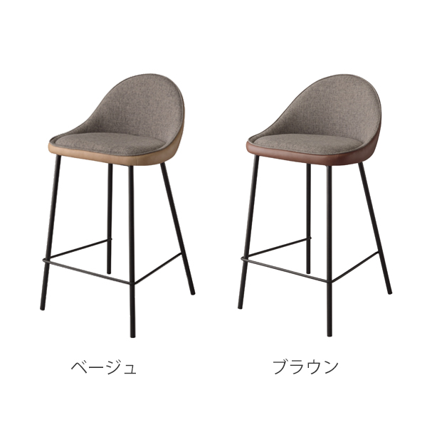 カウンターチェア 座面高67cm 2脚セット ソフトレザー アイアンフレーム ヴィンテージ調 （ 椅子 チェア ハイチェアー ）_3