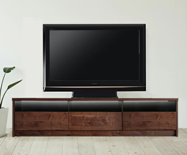 アルファタカバ テレビ台 ローボード ブラックガラス 北欧風