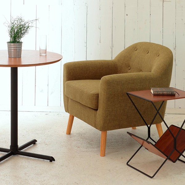 パーソナルチェア ROSSY 1人掛け ソファ 肘掛け 天然木 （ ソファー