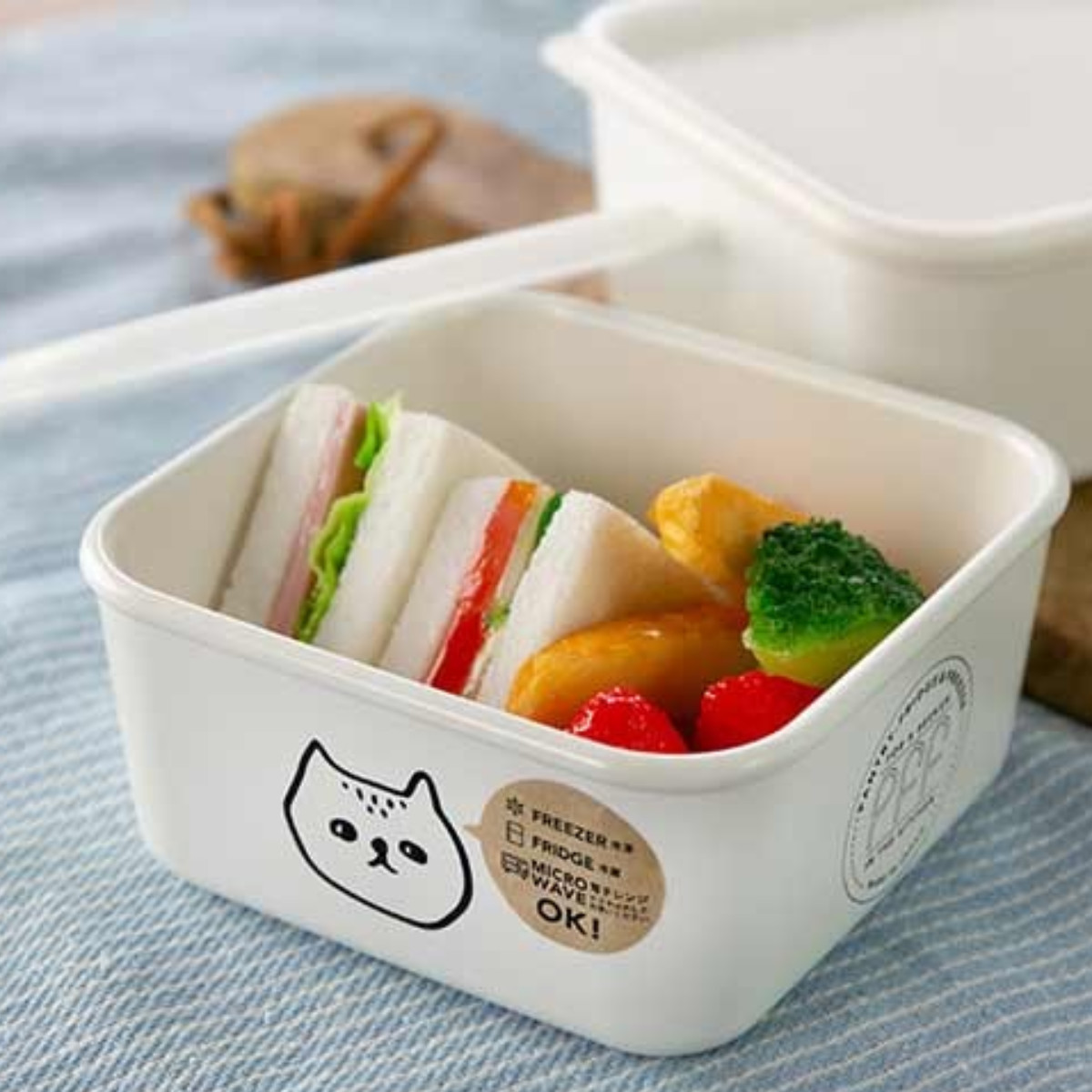 保存容器 450ml 猫柄 角型 PFF NECO スクエアストッカー XS 樹脂製