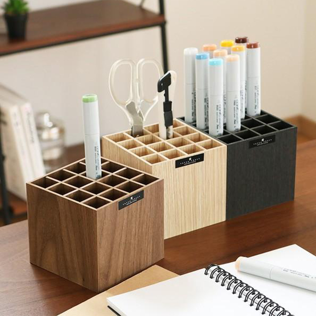 木製 ペンスタンド ペン立て バスク BOSK 卓上 収納 16マス （ ペン