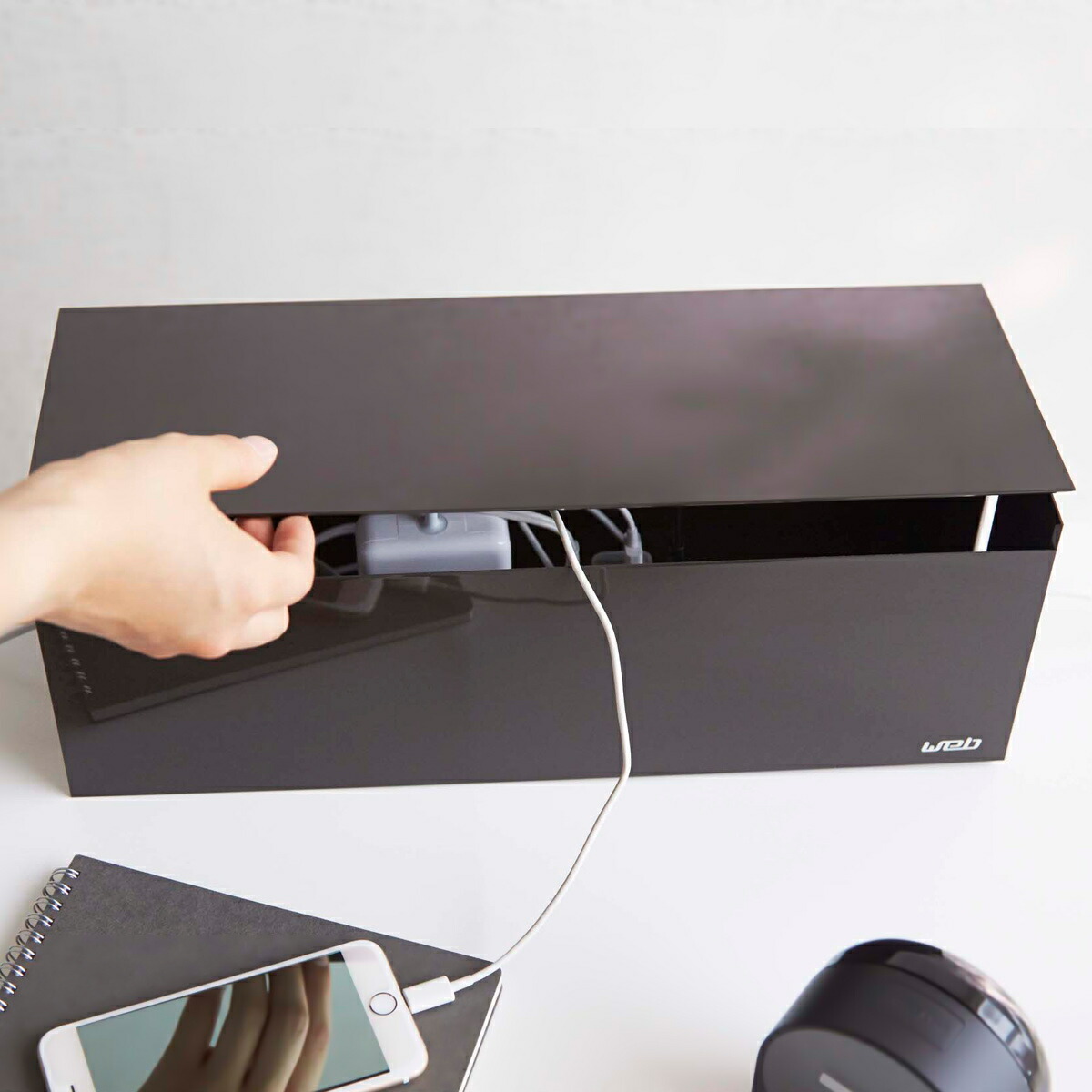 山崎実業 ケーブルボックス ウェブ L （ 4903208027076 switch収納