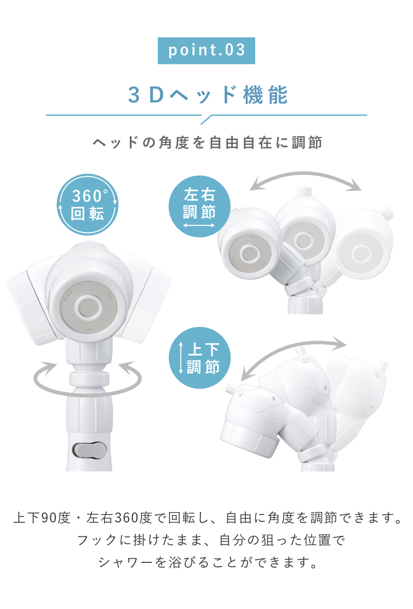 Arromic 特典付き シャワーヘッド 節水 3D earth shower Head