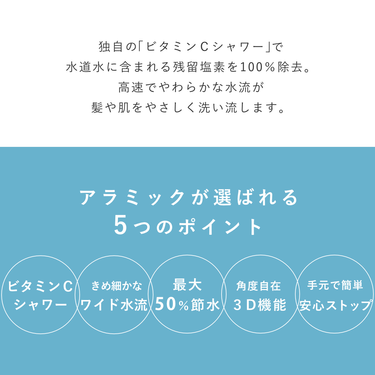 Arromic（アラミック） 特典付き シャワーヘッド 節水 3D Shower Salon