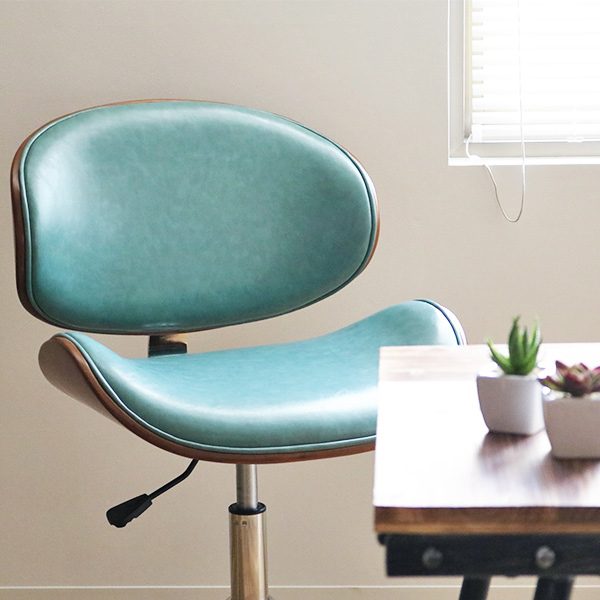 オフィスチェア デスクチェア レザー調 座面高43〜54.5cm ECOチェア