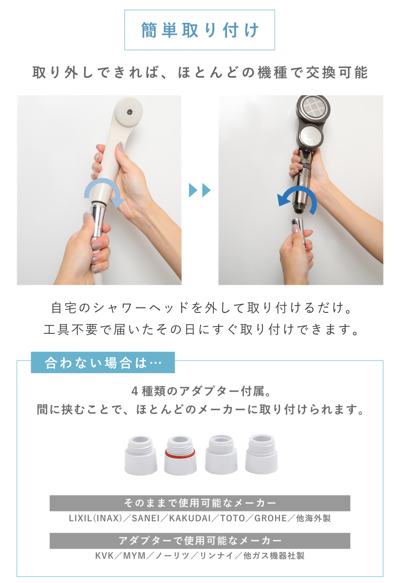 Arromic（アラミック） 特典付き シャワーヘッド 節水 3D 2Face顔