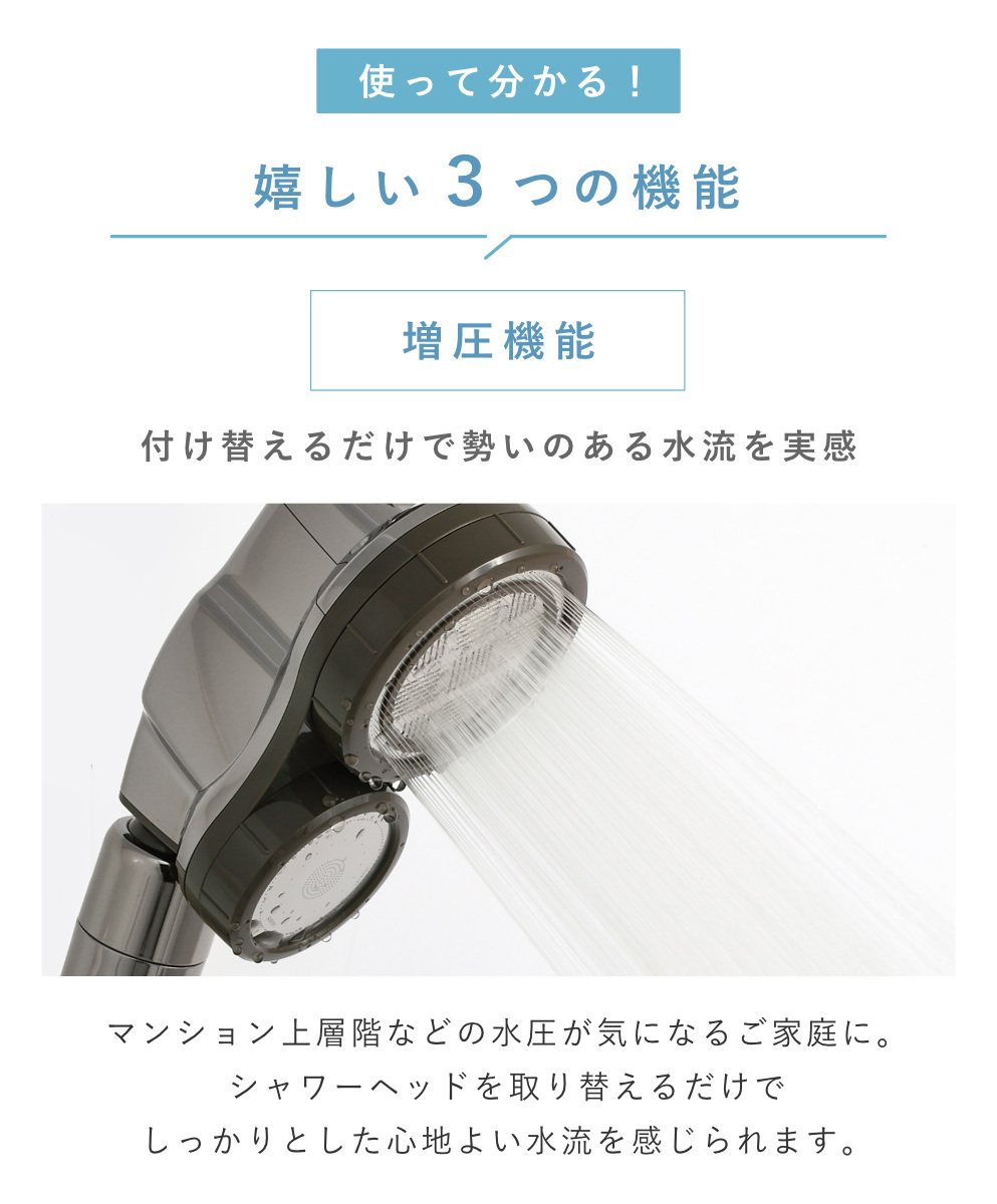 Arromic（アラミック） 特典付き シャワーヘッド 節水 3D 2Face顔