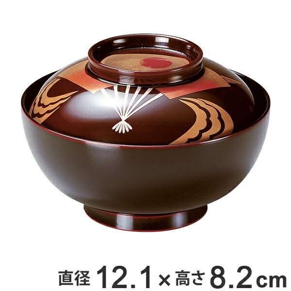 吸い物椀 煮物椀 木製 新仙才椀 溜扇面 本漆塗 手描き磨蒔絵 お椀 食器