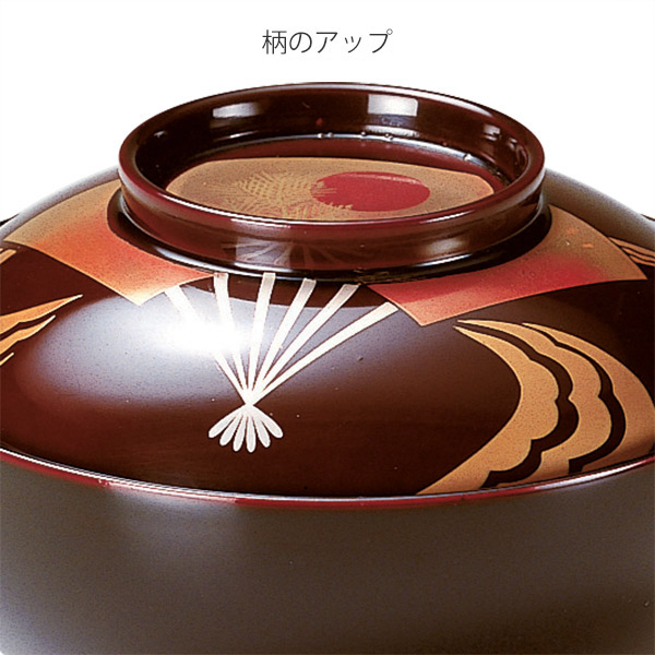 吸い物椀 煮物椀 木製 新仙才椀 溜扇面 本漆塗 手描き磨蒔絵 お椀 食器