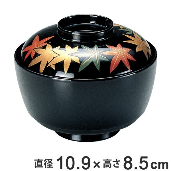 吸物椀 木製 松川椀 紅葉 本漆塗 手描き磨蒔絵 お椀 食器 業務用 （ 椀