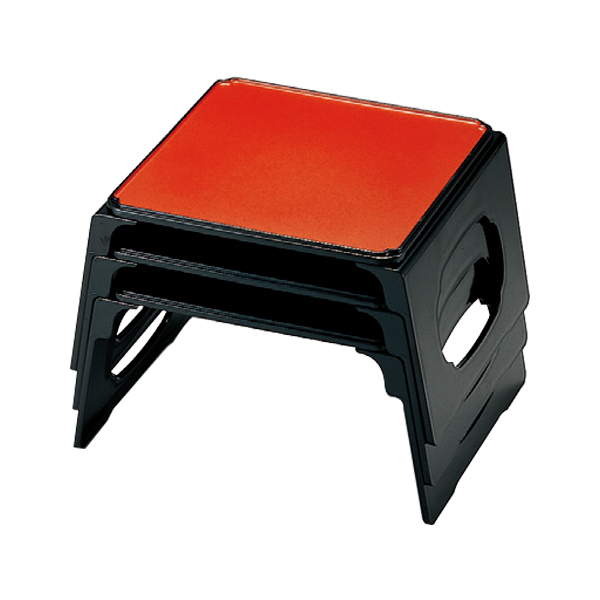 お膳 宗和仁膳 片面タイプ 足付 朱タタキ 天黒 朝食用 業務用 （ 御膳